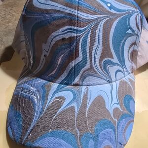 Blue and Gray Swirl Pattern Cap